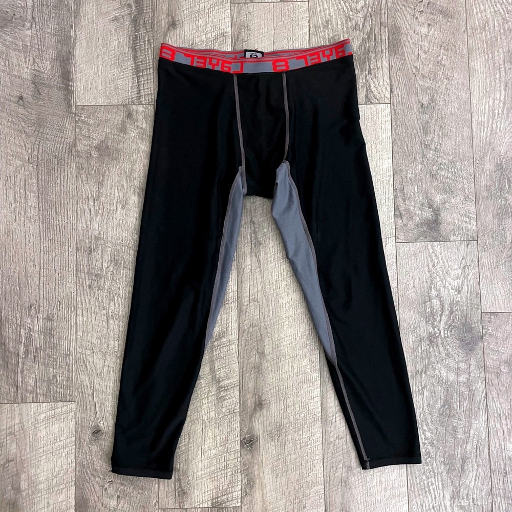 Layer 8 Mens Qwick-Dry Compression Leggings Black Grey Red Performance Tights M